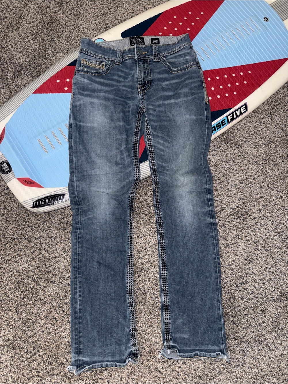 Men's BUCKLE BLACK Blue Washed Straight-Leg Jeans FIT #9